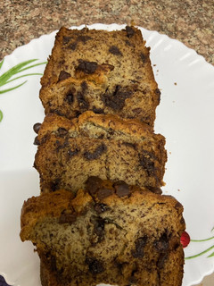 A picture of Chocolate chip banana bread.