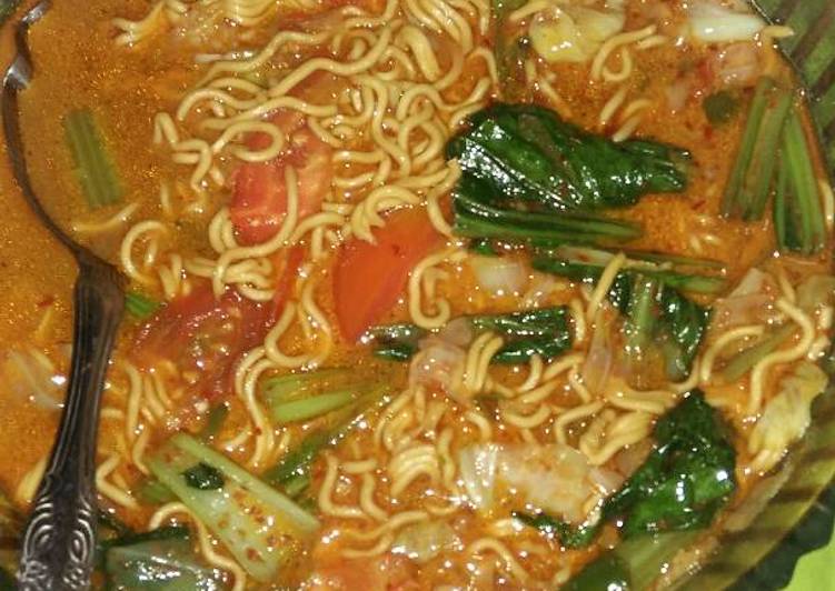 Resep Mi kuah pedas manis Anti Gagal