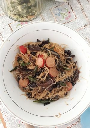 Foto resep Tumis Bihun dan Jamur Kuping Lombok Ijo