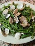 Ensalada de judías verdes con almenas congeladas a la marinera en microondas