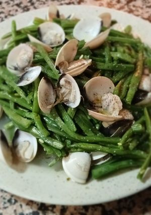 Una foto de Ensalada de judías verdes con almenas congeladas a la marinera en microondas