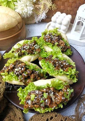Foto resep Bakpao Lipat Chicken Teriyaki Mushroom (No Mixer No Tepung Tang Mien)