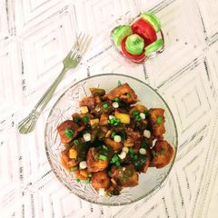 A picture of Mushroom Manchurian.