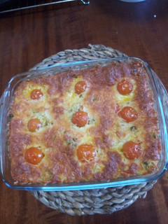 Una foto de Pastel salado de brócoli y arroz