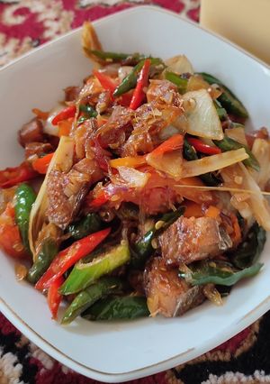 Foto resep Tumis Ikan Asin Telang Pelangi