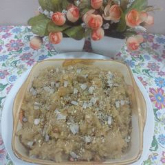 A picture of Semolina besan halwa yummy yummy healthy.