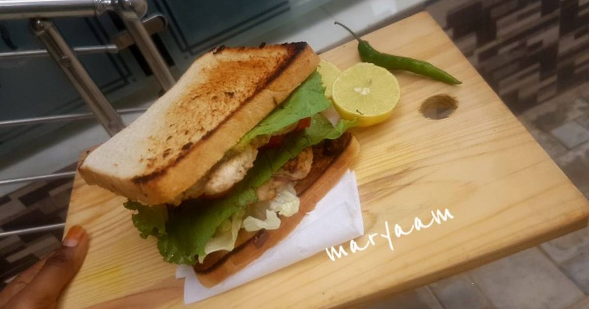 Chicken patty sandwich Recipe by Aromatastic Cookpad
