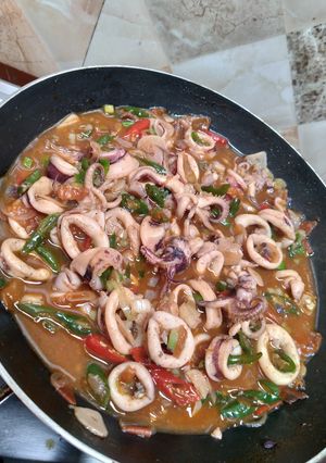 Foto resep Tumis cumi saus tiram pedas manis