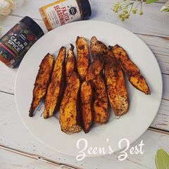 A picture of Oven Roasted Sweet Potatoes with Cajun and Fajita Seasonings.