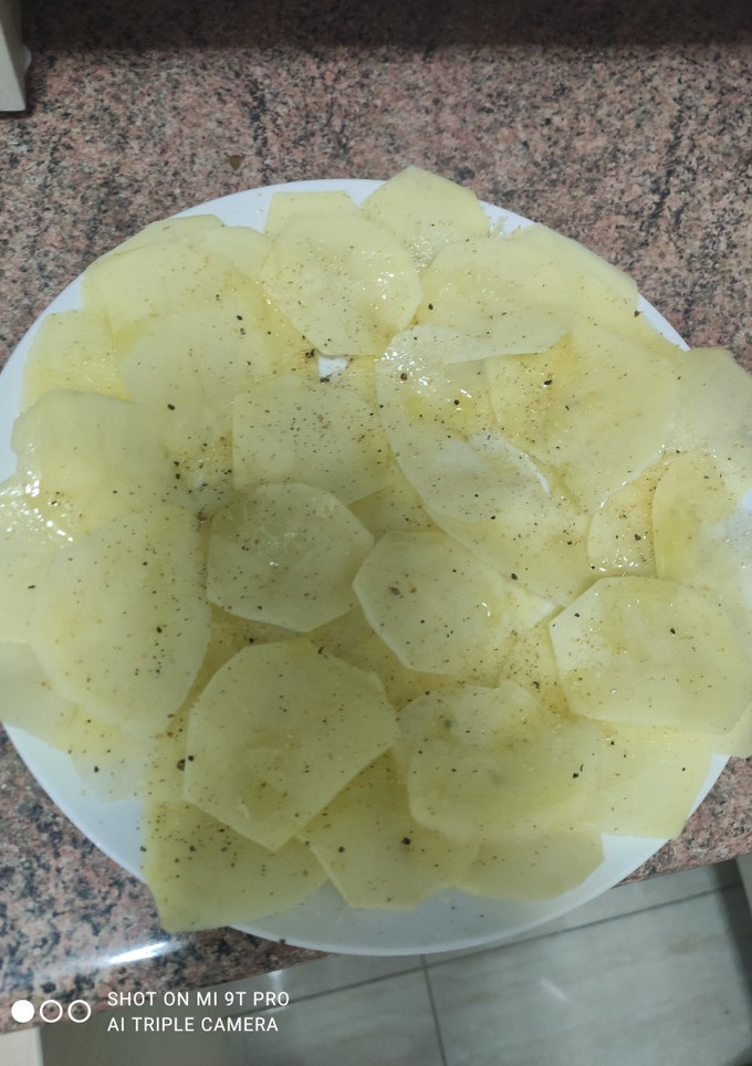 Una foto de Papas al microondas a la pimienta