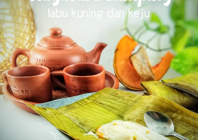 Cara Gampang Membuat Nagasari/sumping/pais waluh labu kuning dan keju yang Lezat