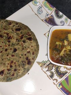 आलू पालक की सब्जी पालक का पराठा(aloo palak ki sabzi palak paratha recipe in hindi) रेसिपी मुख्य फोटो