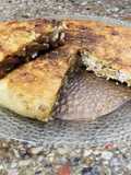 Tortilla de papa rosti rellena de muslitos de pollo, verdeo y champiñones 🥮