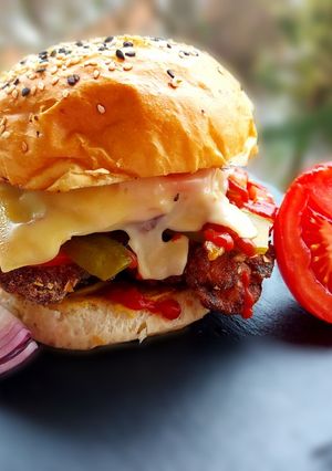 Mandulás csirkeburger recept fotója