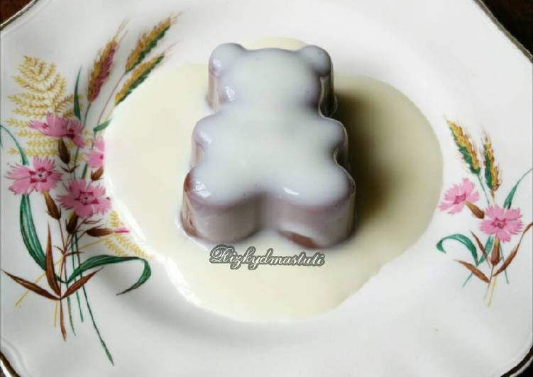 Puding Coklat Vla Vanila ala JTT