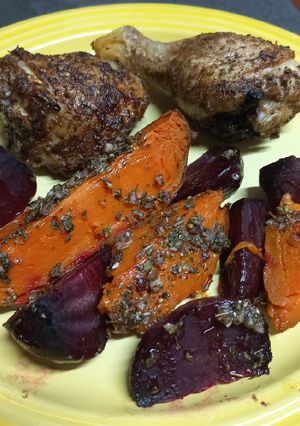 A picture of Root Vegetables with Garlic and Za'atar.