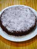 Torta con fondi di caffè e cioccolato fondente