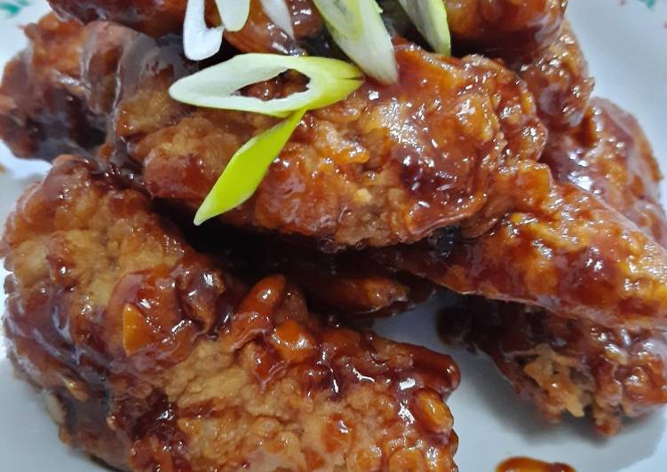 Cara Gampang Membuat Chicken wings crispy with oyster souce yang Bisa Manjain Lidah