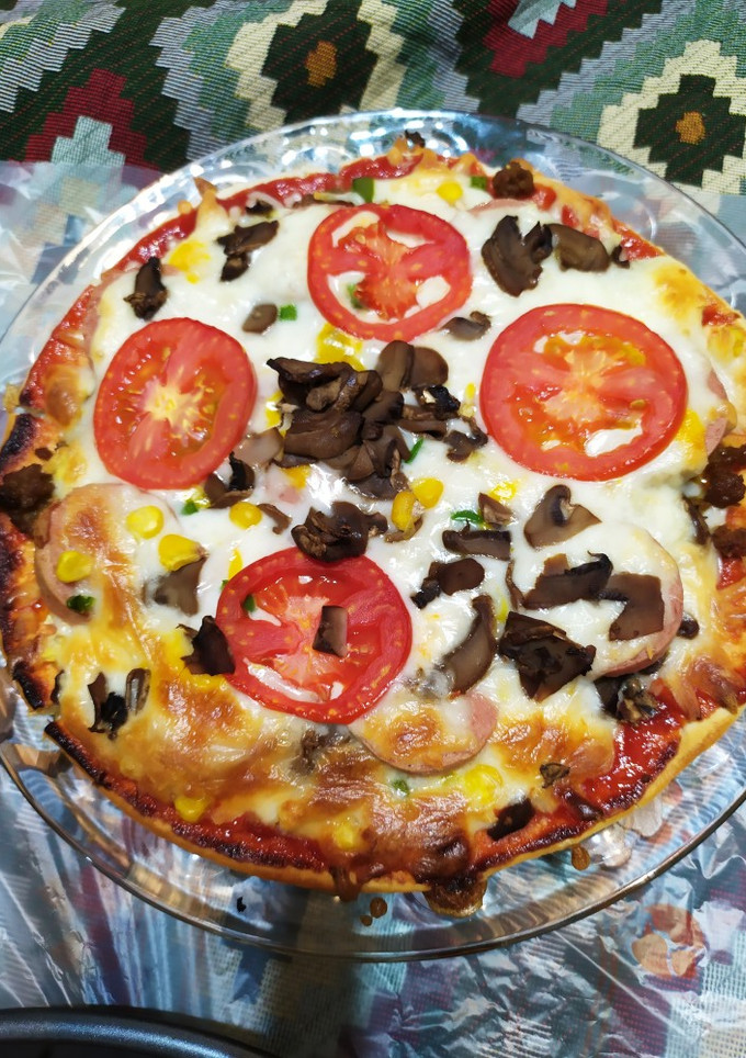 عکسی از دستور پیتزا مخلوط 🍕🥤