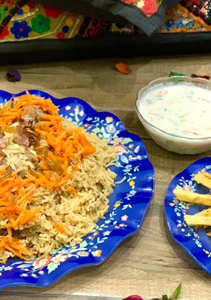 A picture of Kabuli Pulao.
