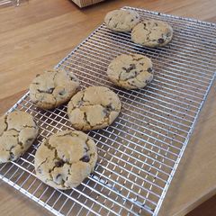 Peanut butter oatmeal cookies A picture of Peanut butter oatmeal cookies.