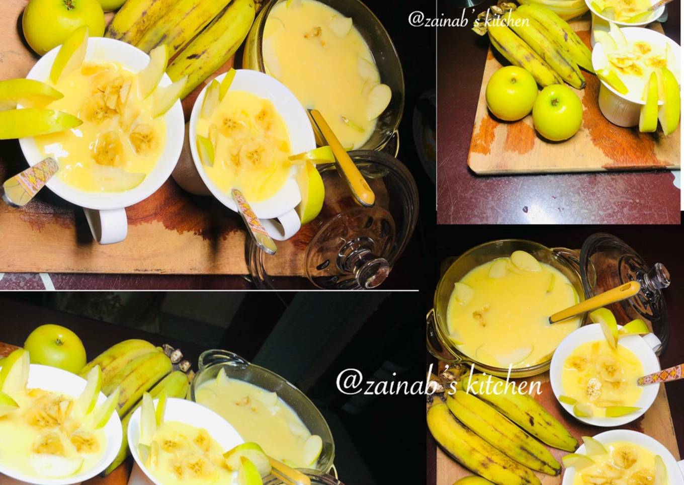 Fruity custard🥛🍏🍌