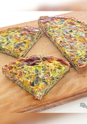 Une photo de Tarte au vert de poireaux /bacon