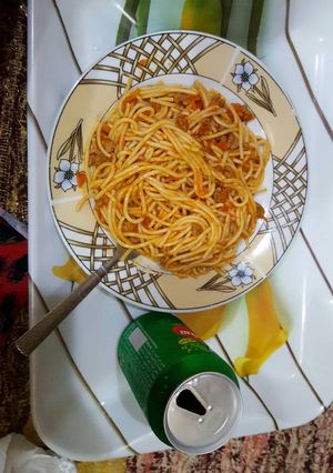 صورة لوصفة اسباجيتي بصوص اللحمة