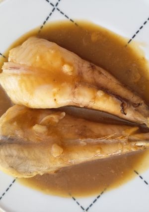 Una foto de Rape en Salsa de Vino Blanco