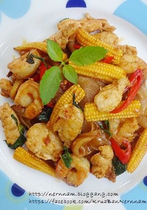 รูปของ ก๋วยเตี๋ยวเส้นใหญ่ผัดน้ำพริกเผา