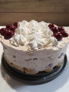 Gesztenyehabos babapiskóta torta recept fotója