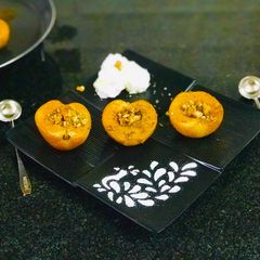 A picture of Baked Pear & Walnut Dessert.