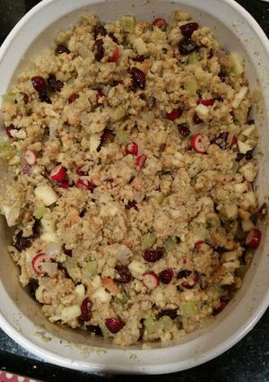 A picture of Grandpas Turkey Stuffing.