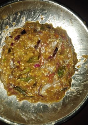 A picture of Baingan bharta.