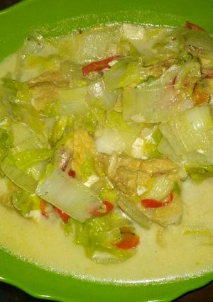 Foto resep Sawi Putih Tahu Santan