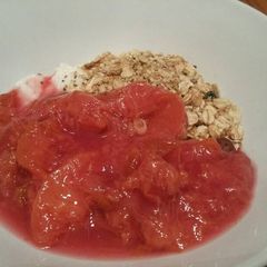 A picture of Sweet and spiced stewed plums.