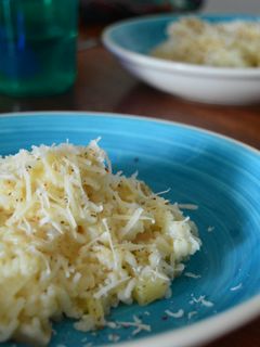 Una foto de Risotto de pera y queso azul