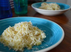 Una foto de Risotto de pera y queso azul