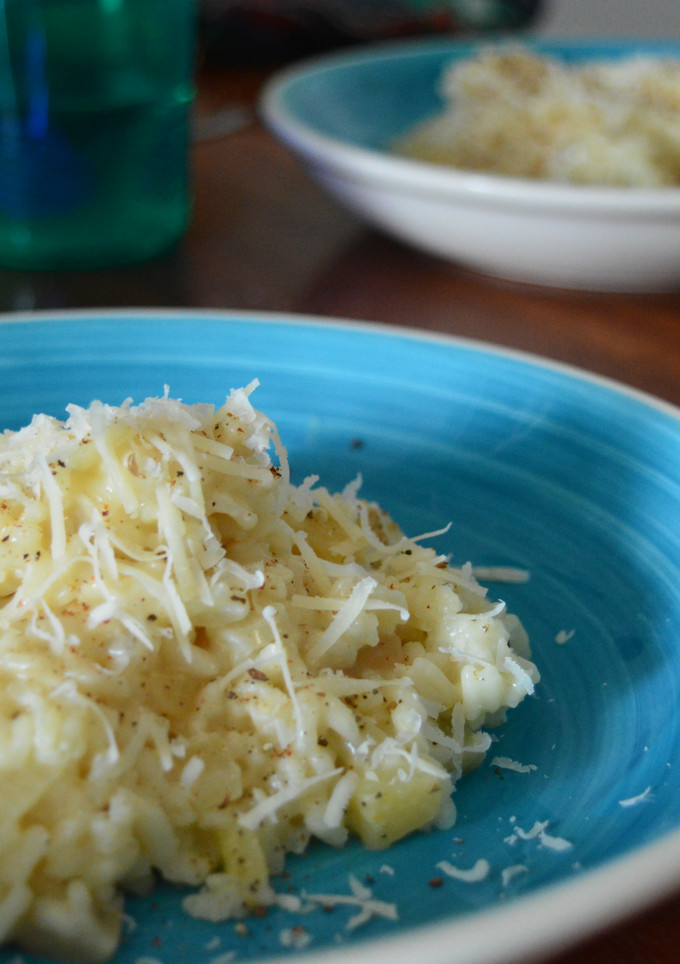 Una foto de Risotto de pera y queso azul