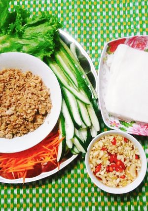 Hình của món Phở cuốn phiên bản đơn giản của nhà ít người.