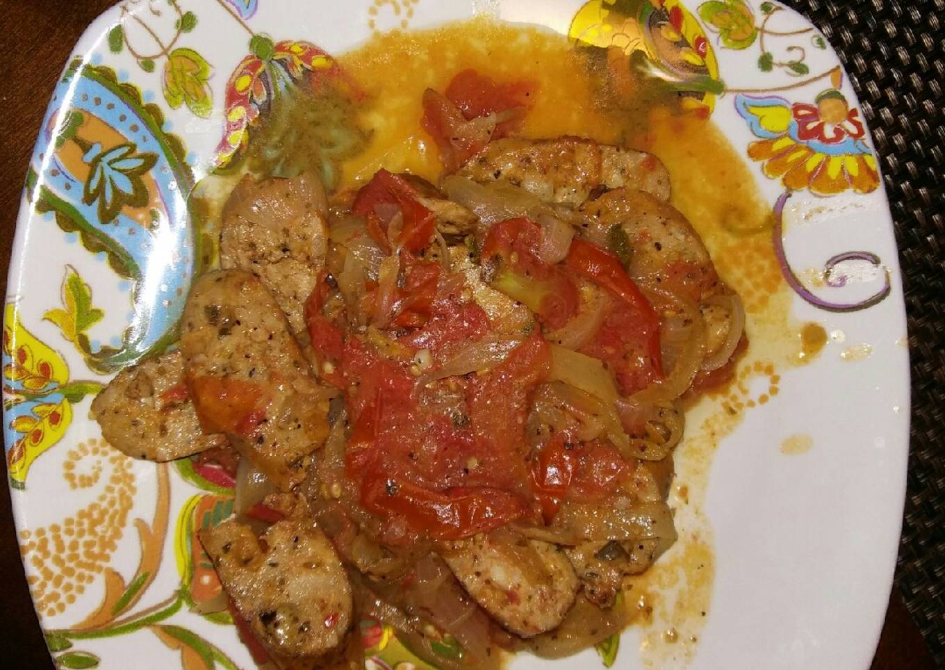 Salchicha de pollo a la Mexicana