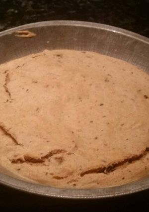 A picture of Vegan and GF Baked Peanut butter chocolate chip pancakes.
