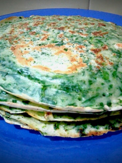 Una foto de Panqueques de espinaca