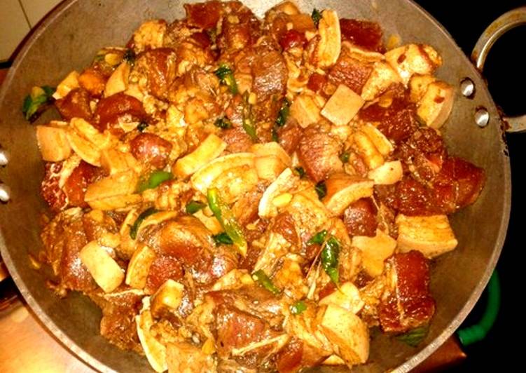 Steps to Make Super Quick Homemade Slow cooked chilly garlic pork