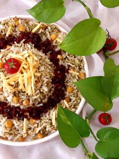 عکسی از دستور نخود پلو آبگوشتی با شوید