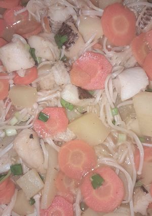 Foto resep Snakehead Soup with Enoki (sup sayur haruan dengan jamur enoki)