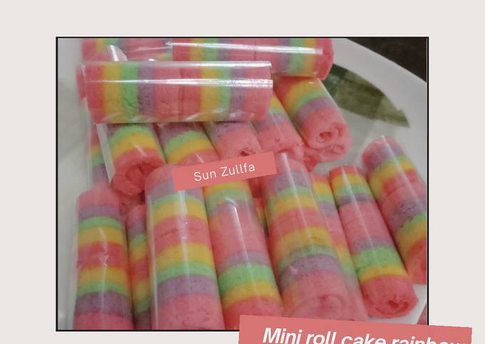How to Make Perfect Mini roll cake rainbow