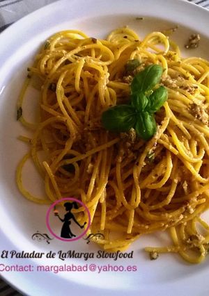Una foto de Pasta de Maíz al aroma de vino y albahaca