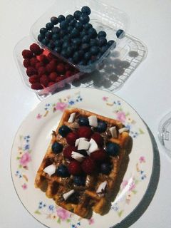 Una foto de Gofres veganos