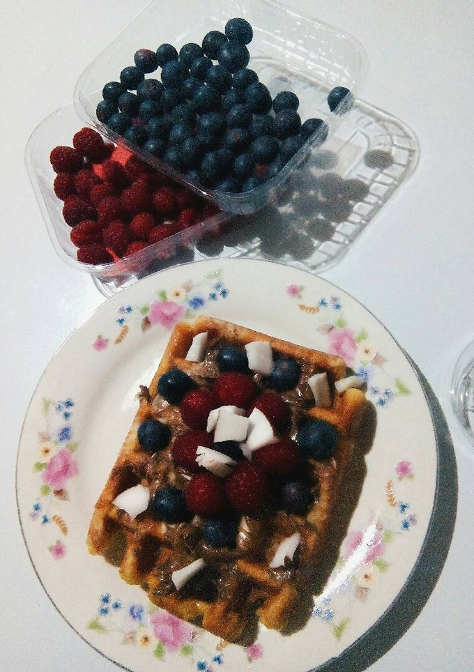 Una foto de Gofres veganos